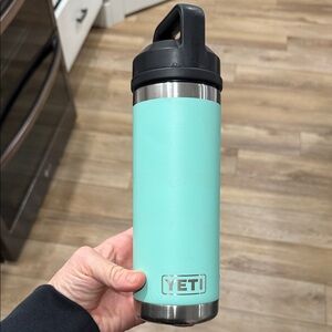 YETI Aqua Stainless Steel Bottle with Black Lid